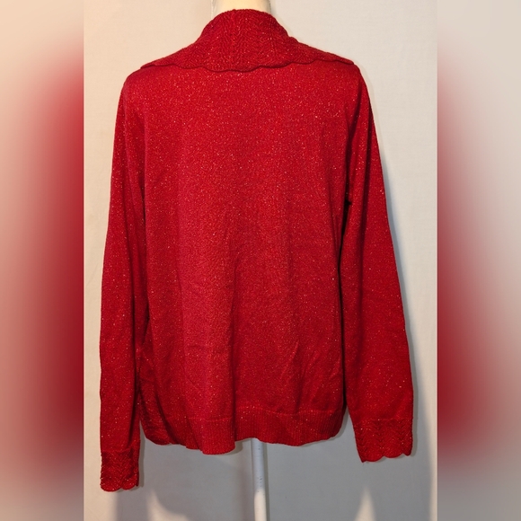 Women's Rebecca Malone blouse with attached cardigan. Sz. Large. NWOT. Red - Picture 5 of 6